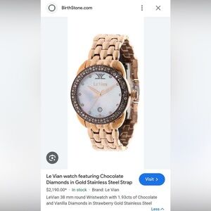 Levian Strawberry Gold Watch with Chocolate Diamonds